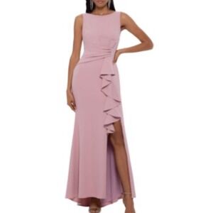 Betsy & Adam Women's Sleeveless Ruffle-Detail Dress (Rose Pink, 8‎ )